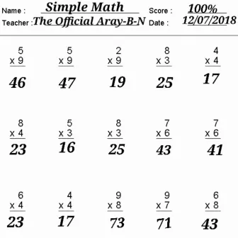 Simple Math by The Official Aray-B-N