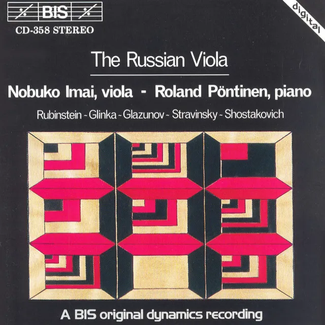 Rubinstein / Glinka / Glazunov / Stravinsky / Shostakovich: Russian Viola Music