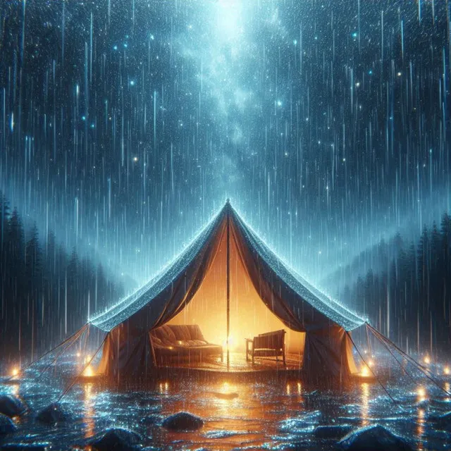 Relaxing Rain in a Tent to Sleep