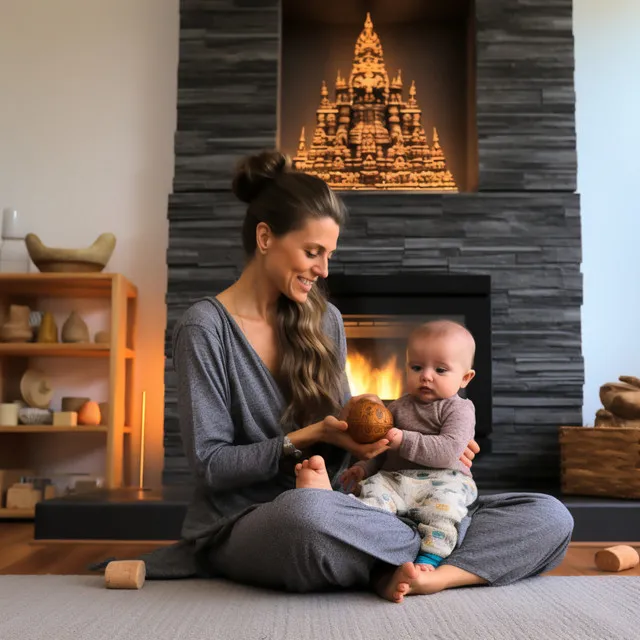 Danza Del Bebé A La Luz De La Chimenea