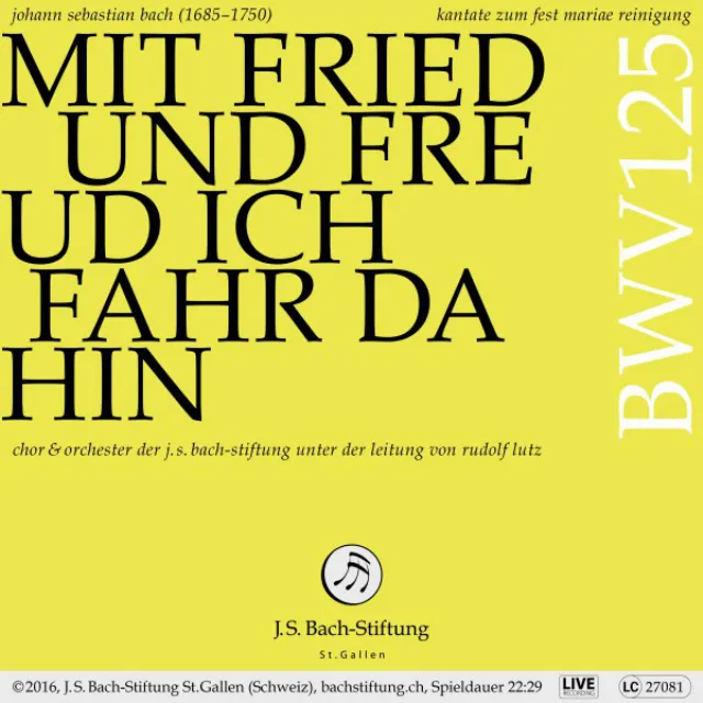 Mit Fried und Freud ich fahr dahin, BWV 125: Aria: Ein unbegreiflich Licht (Tenor, Bass)