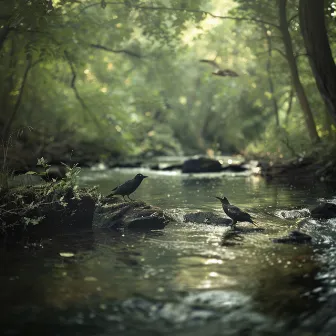 Binaural Meditation in Nature with Creek and Birds by Square Lines