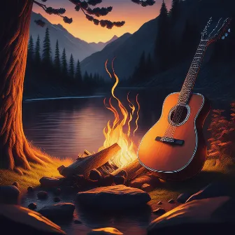 Fire Meditation Harmony: Guitar Strums and Crackling Logs by Asian Meditation Music Universe