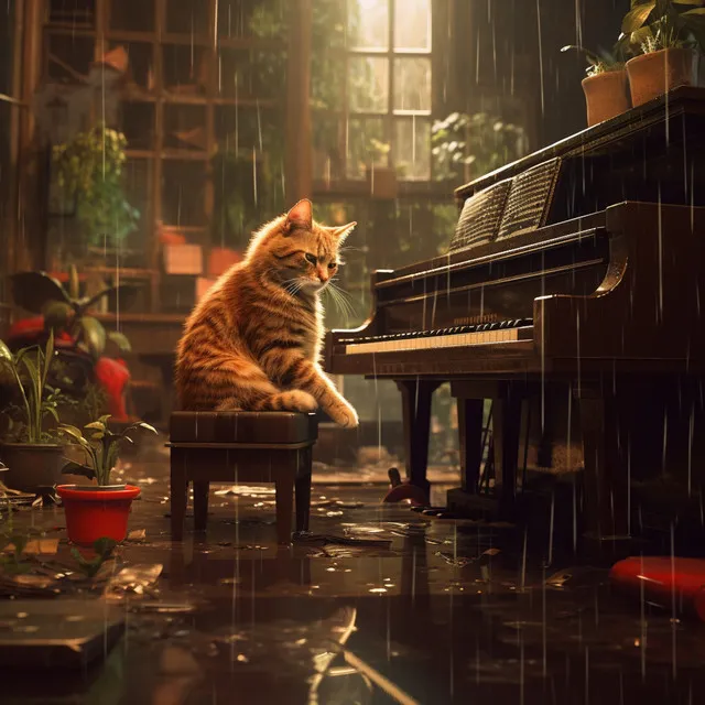 Serenata De Mascotas Con El Piano Lluvioso En Armonía