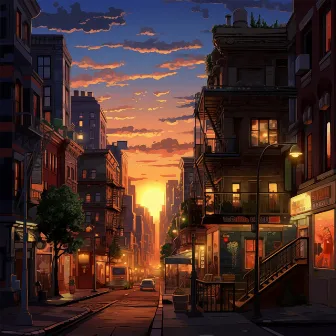 Sunset on a City Street by Sweetboikyle