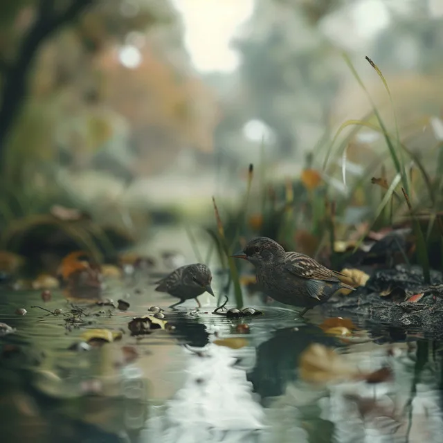 Tranquil Journey with Birds and Creek