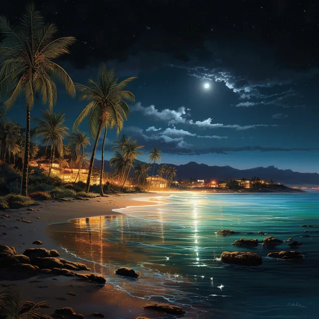 Soothing Ocean Ambience in the Moonlight