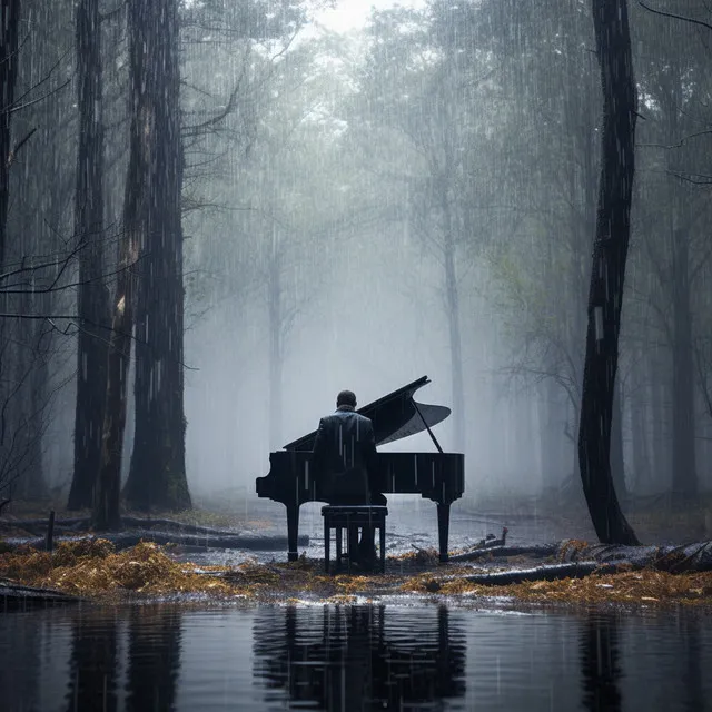 Escapada De Masaje Con Teclas De Piano Lluvioso