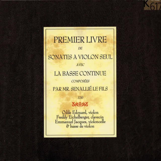 Premier livre de sonates à violon, Sonata No. 7 in B-Flat Major: I. Adagio