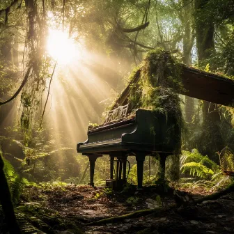 Melodías Bañadas Por El Sol: Piano Pinta Tranquilidad En Un Lienzo Dorado by Academia de Música de Meditación