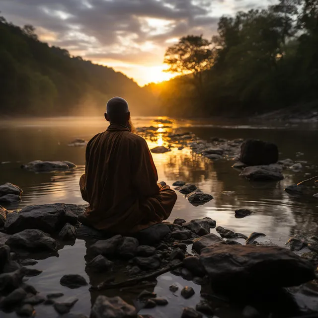 Meditación Junto Al Refugio Del Río