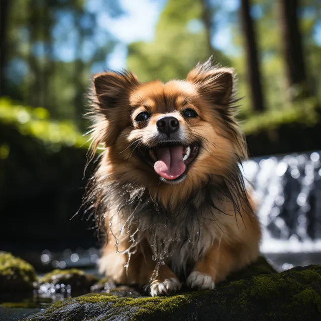 Cascadas Tranquilas Con Perros: Relajación De La Cascada Y Vínculo De Sonido