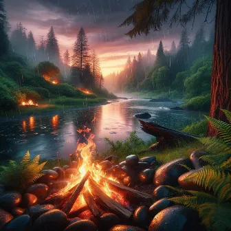 Firelight Serenade: Nature's Evening Glow by The Connected Mind