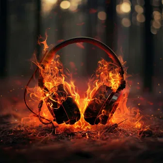 Fire's Rhythmic Blaze: Intense Music Flames by Harmony Touch