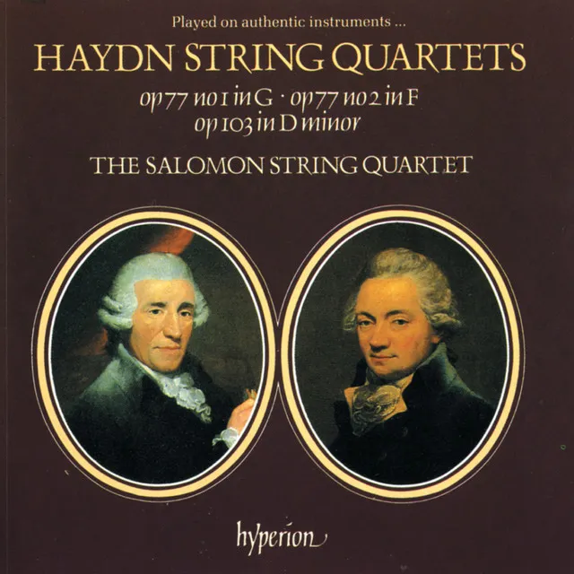 String Quartet in G Major, Op. 77 No. 1: III. Menuetto. Presto – Trio