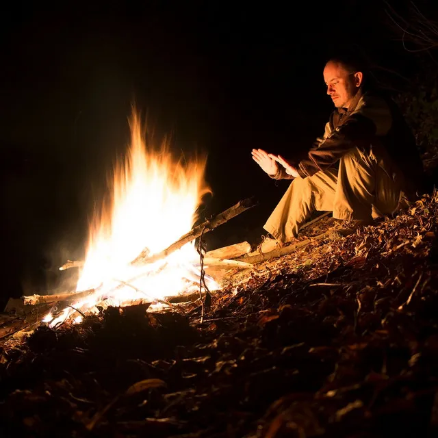 Binaural Calm: Gentle Firelight Warmth Relaxation