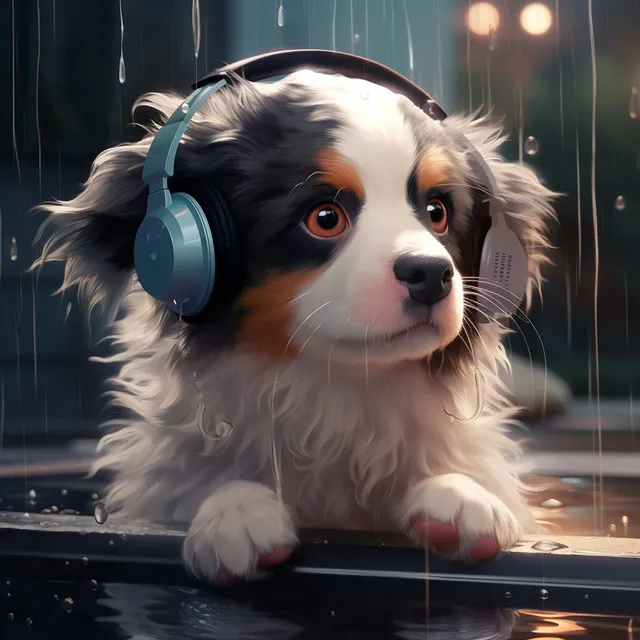 Playtime in Rain: Canine Joyful Rhythms