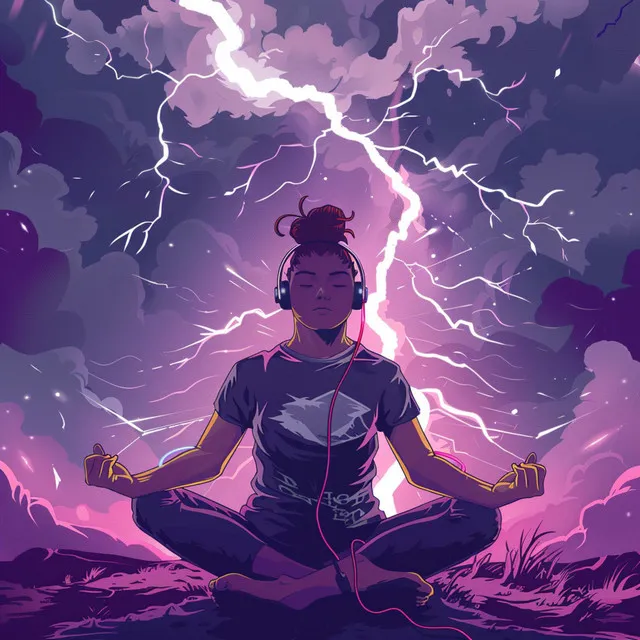 Meditation Amidst Thunder: Storm's Serene Echoes