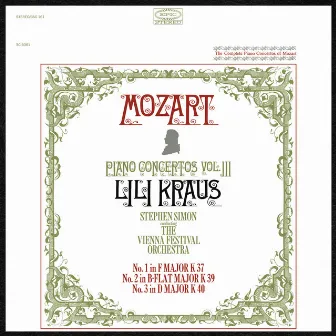 Mozart: Concertos for Piano and Orchestra Nos. 1 - 3 by Vienna Festival Orchestra