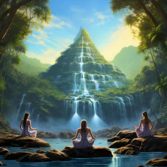 Cascading Harmony: Yoga by the Waterfalls by Sleepy Cow