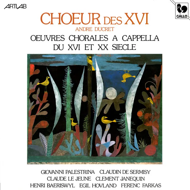 Œuvres chorales à capella du XVI et XXe siècle