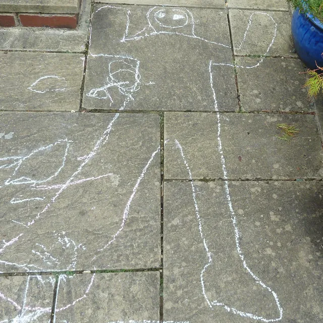 outline made of chalk