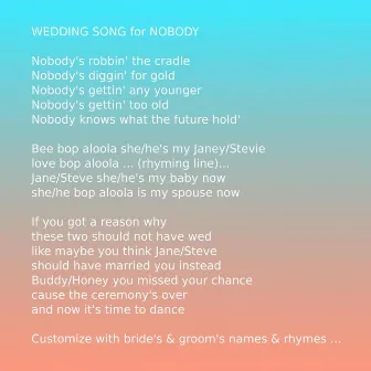 Wedding Song for Nobody by Chris Huber