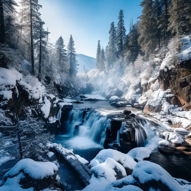 Snowy Cascades: Waters of Peace