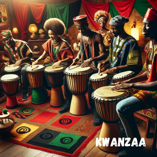 African Traditional of Kwanzaa with Tribal Drums