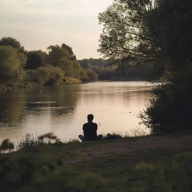 Meditación Junto Al Río Que Fluye Suavemente