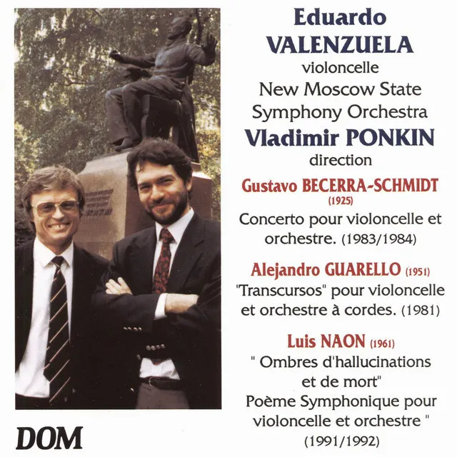 Becerra-Schmidt: Concerto pour violoncelle et orchestre - Guarello: Transcursos pour violoncelle et orchestre & Naon: Ombres d'hallucinations et de mort