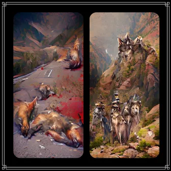 bushy tailed dogs & lobo wolves by Unknown Artist