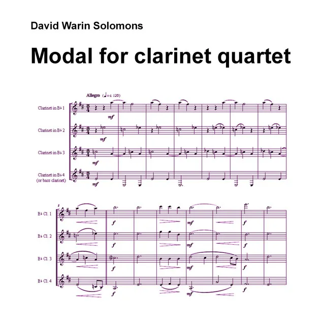 Modal for 4 clarinets