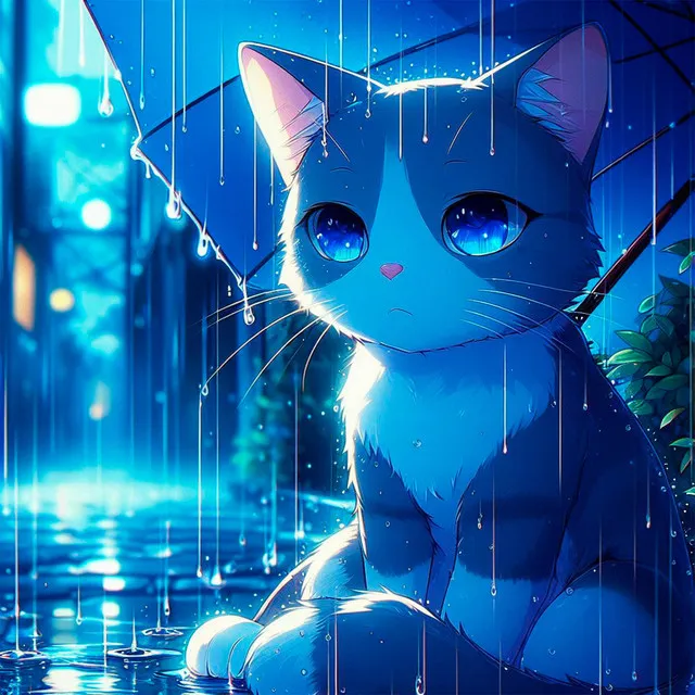 La gata bajo la lluvia