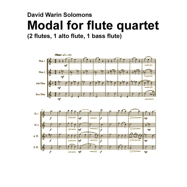 Modal for flute quartet - 2 flutes, 1 alto flute, 1 bass flute