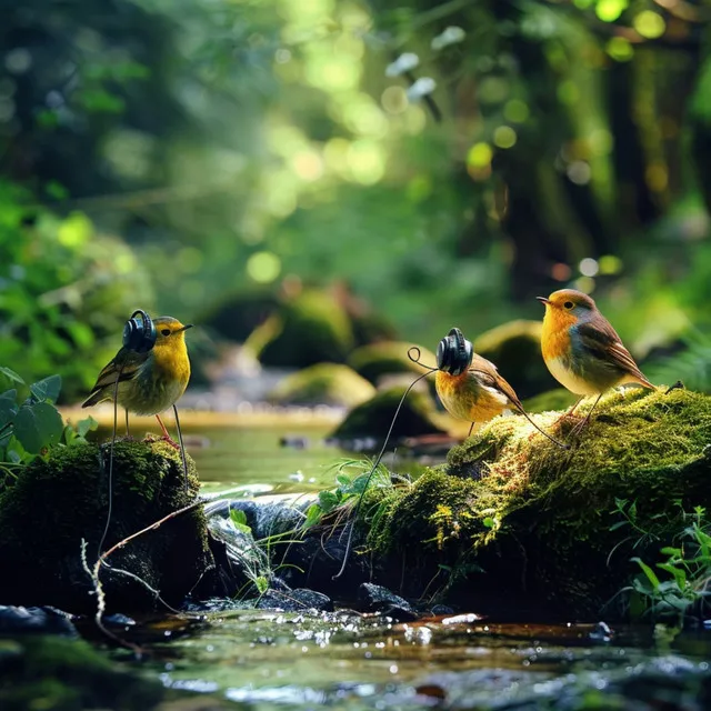 Feathered Streams: Binaural Birds at Creek's Edge - 92 96 Hz