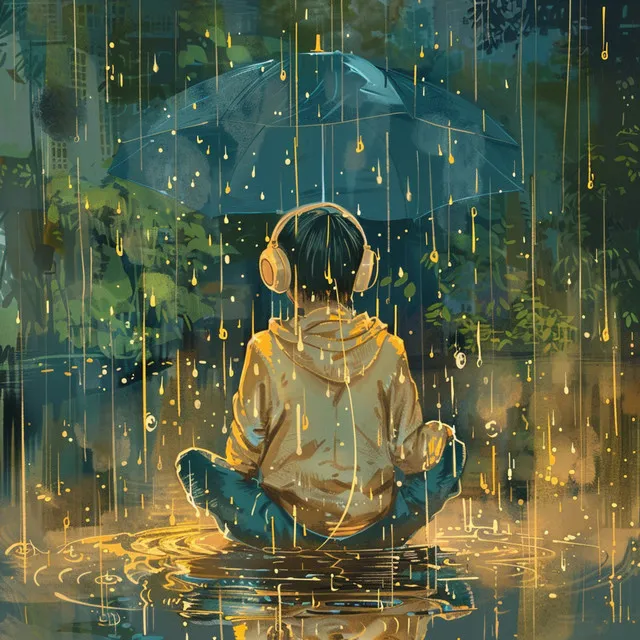 Relaxation under Rain: Gentle Music Echoes