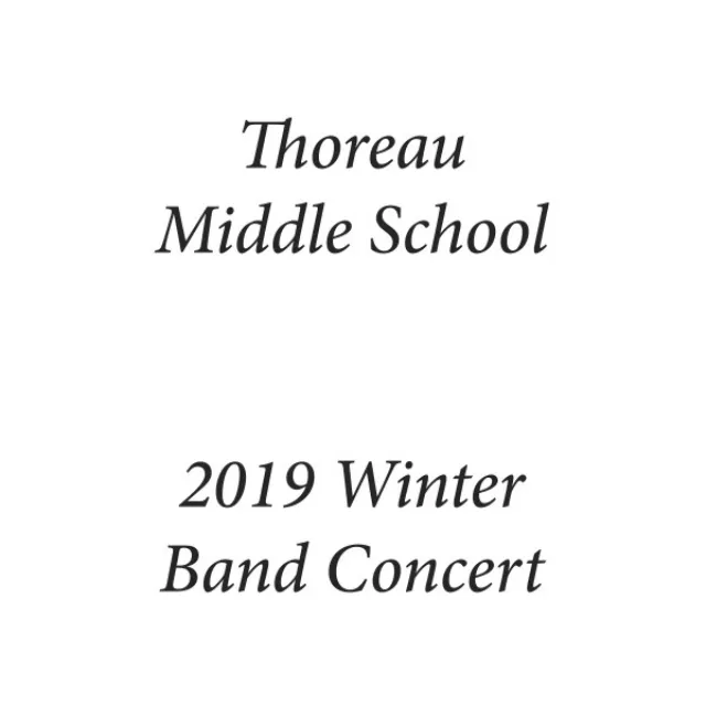 Thoreau Middle School 2019 Winter Band Concert