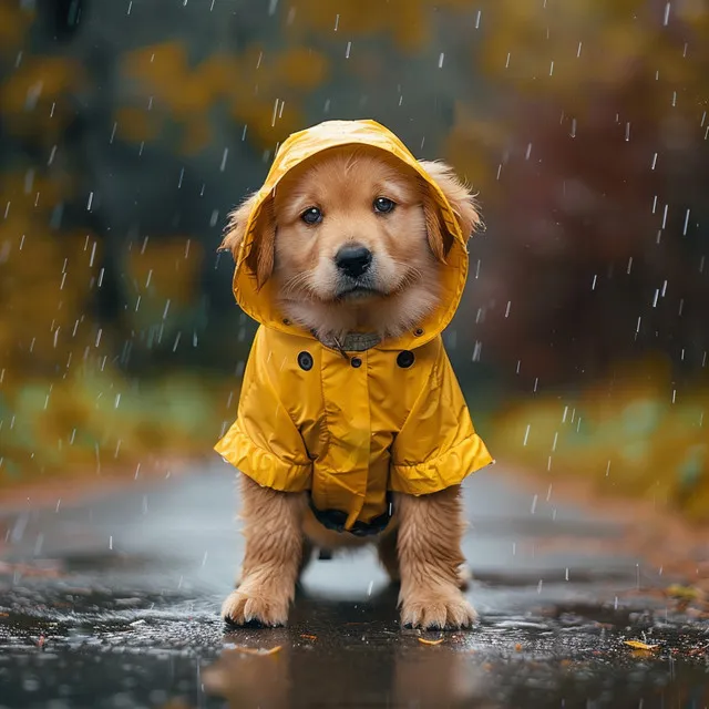 Alegría De Los Perros En El Trueno