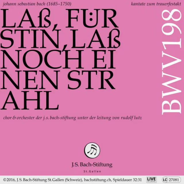 Laß, Fürstin, laß noch einen Strahl, BWV 198: Aria: Wie starb die Heldin so vergnügt (Alto)