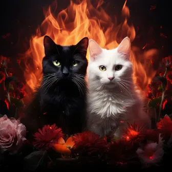 Peaceful Night with Fire Cats: Cantata's Harmony by Forest Crickets