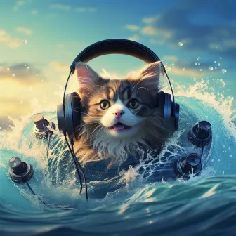 Ocean Melodies: Cats Serene Echoes by Binaural Beats Focus