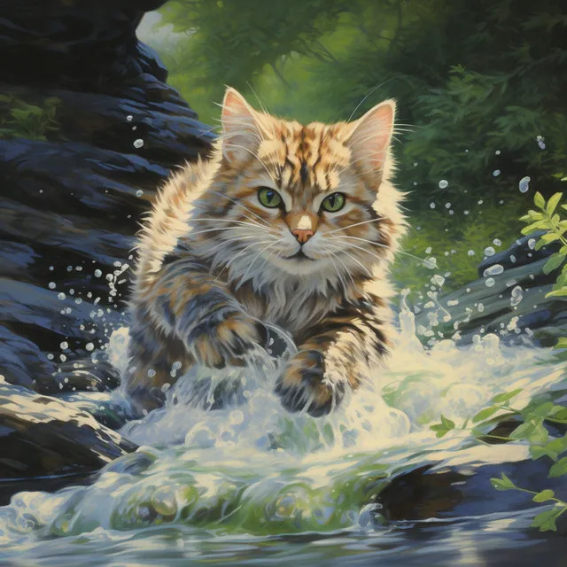 Cats by the Stream: Musical Oasis