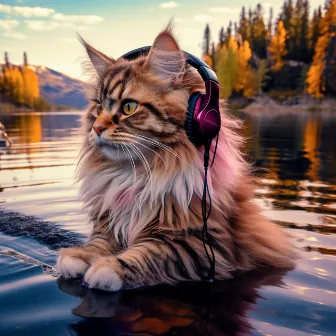 Riverbank Cat Playtime: Serene Water's Purr-fect Bliss by Phaselock