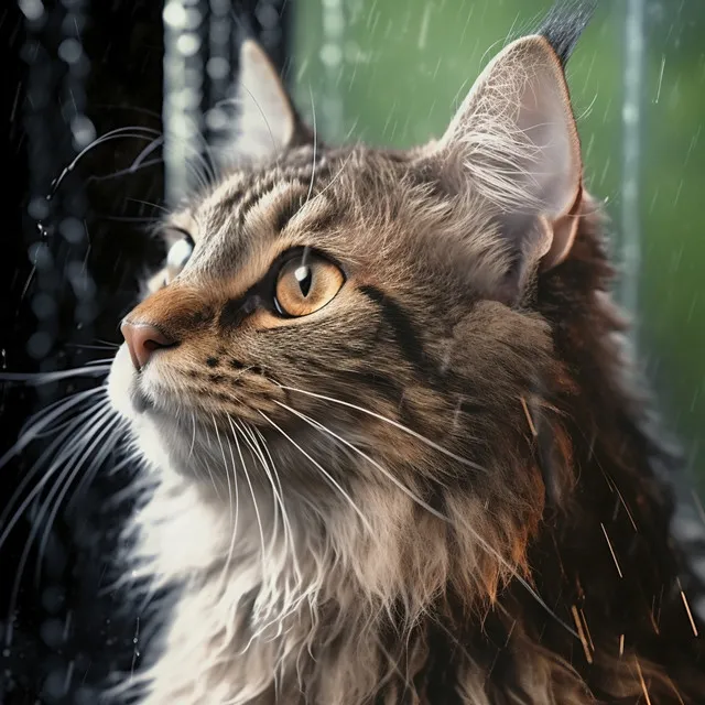 Ronroneo De La Lluvia: Melodías Relajantes Para Gatos