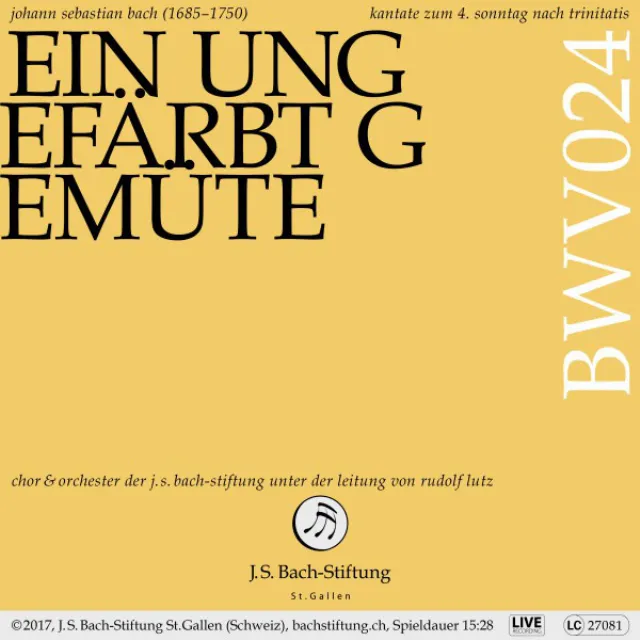 Ein ungefärbt Gemüte, BWV 24: II. Die Redlichkeit ist eine