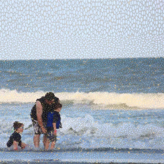 Waves Rushing Upon the Sandy Sea Beach