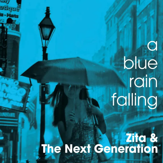 A blue rain falling