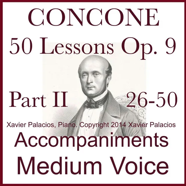 Concone 50 Lessons Op. 9, Part II (26-50) Accompaniments for Medium Voice