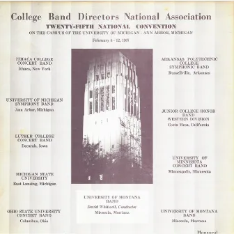 University of Montana Band, David Whitwell: CBDNA 25th National Convention by David Whitwell